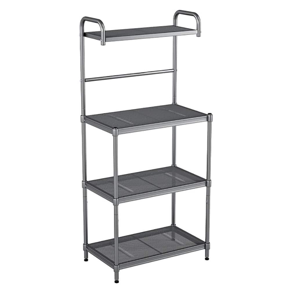Kadyn - 4-Tier Baker’s Rack Stand Shelves Kitchen Storage Rack Organizer, Storage Rack Microwave Oven Stand for Spices, Pots - Gray