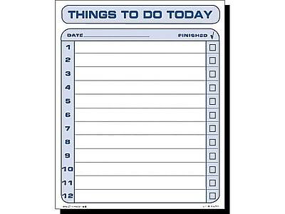 THINGS TO DO TODAY

DATE

1  
2  
3  
4  
5  
6  
7  
8  
9  
10  
11  
12  

FINISHED