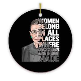 OrnamentallyYou - Ruth Bader Ginsberg RGB Womens Rights Quote Ornament - Multi-colored