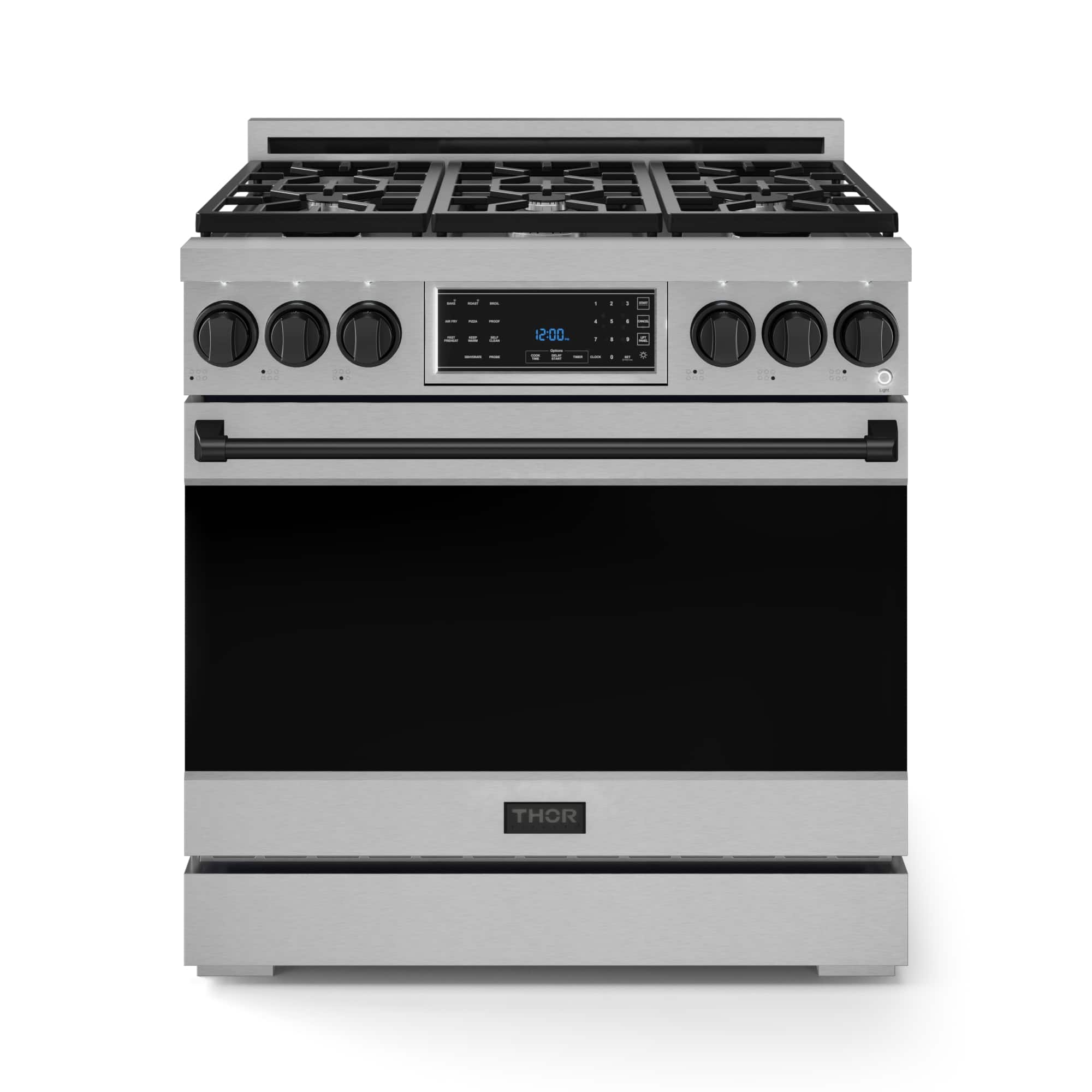Gordon Ramsay Series by Thor Kitchen 6.0 Cu. Ft Freestanding Liquid Propane Gas Range with Black Hardware - Stainless Steel - Front_Zoom
