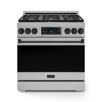 Gordon Ramsay Series by Thor Kitchen 6.0 Cu. Ft Freestanding Liquid Propane Gas Range with Black Hardware - Stainless Steel - Front_Zoom