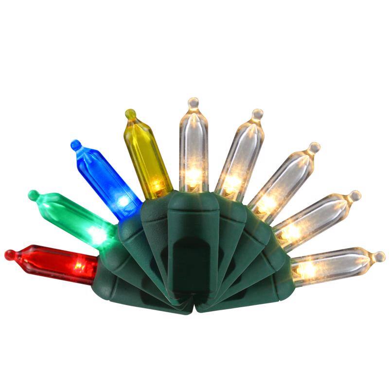 Angle. Celebrations - Celebrations LED T5 Multicolored/Warm White 50 ct String Christmas Lights 24.5 ft..