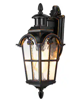 VEGA AUTOMOTIVE - Motion Sensor Outdoor Wall Lights 2 pack Dusk To Dawn Exterior Lantern Fixture Roman Vintage Mount Waterproof - 1