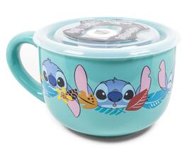 Silver Buffalo - Disney Lilo & Stitch Aloha Ceramic Soup Mug With Vented Lid | Holds 24 Ounces - Blue