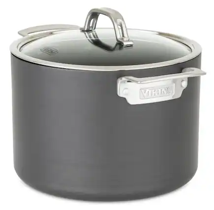 Angle. Viking - Hard Anodized Nonstick 8 Qt. Stock Pot - Black.