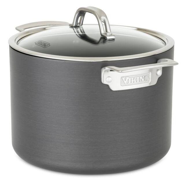 Viking - Hard Anodized Nonstick 8 Qt. Stock Pot - Black