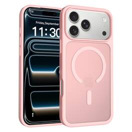 Dteck - for Apple iPhone 18 Pro Matte Magnetic Case,Shock-absorbent Rugged Back Cover,Hybrid PC TPU Protective Shell - Pink