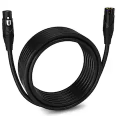 Front. Lyxpro - 25 ft Balanced XLR Cable, Male to Female, 3 Pin Microphone Cable - Black.