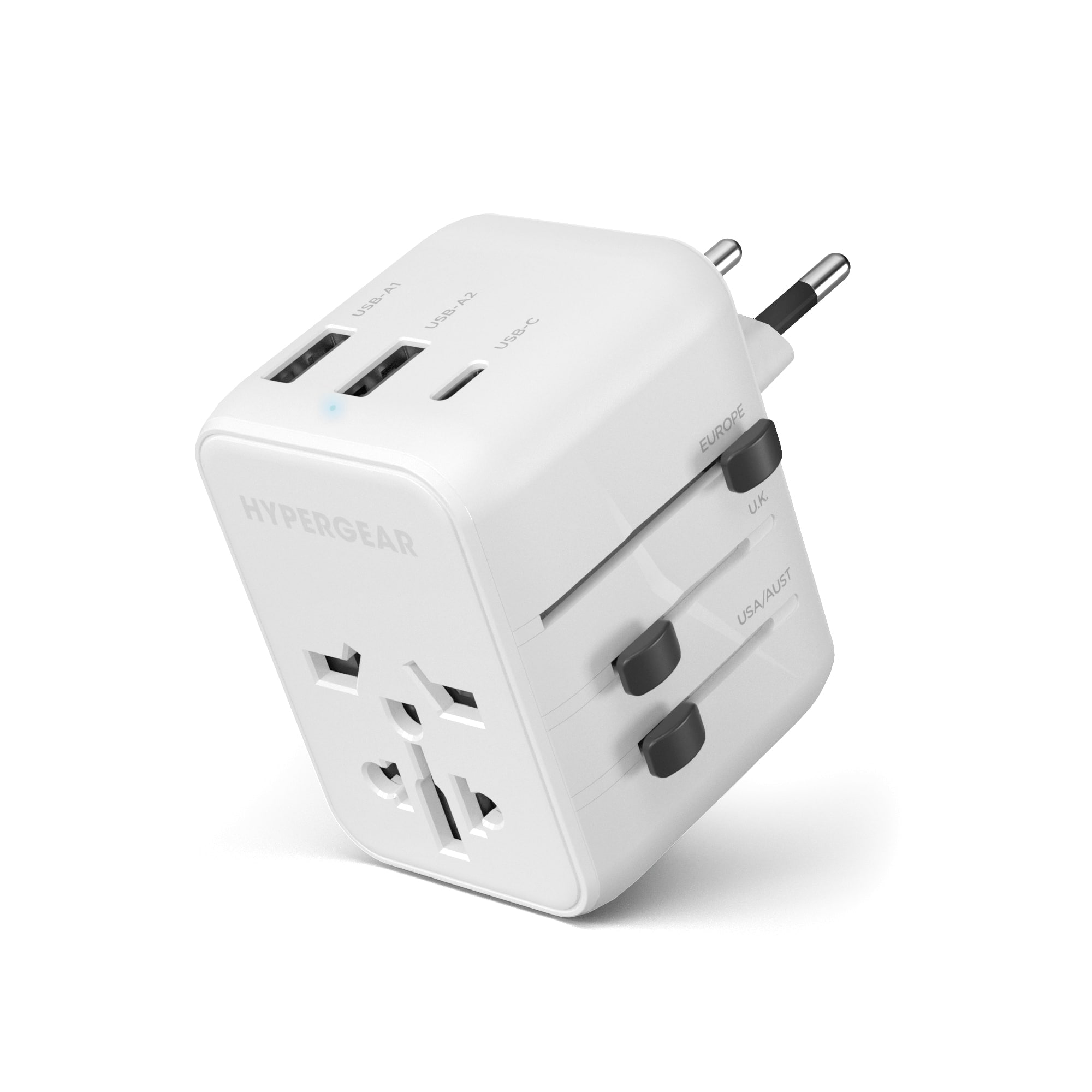 HyperGear - WorldCharge Universal Travel Adapter with USB-C - White