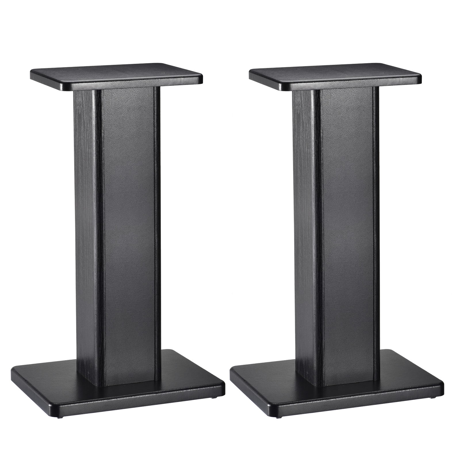 Unique Bargains - 2pcs Wood Speaker Stands, Sturdy Hollow Base for Optimal Positioning of Bookshelf Speakers in Home Theater - Black