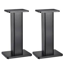 Unique Bargains - 2pcs Wood Speaker Stands, Sturdy Hollow Base for Optimal Positioning of Bookshelf Speakers in Home Theater - Black
