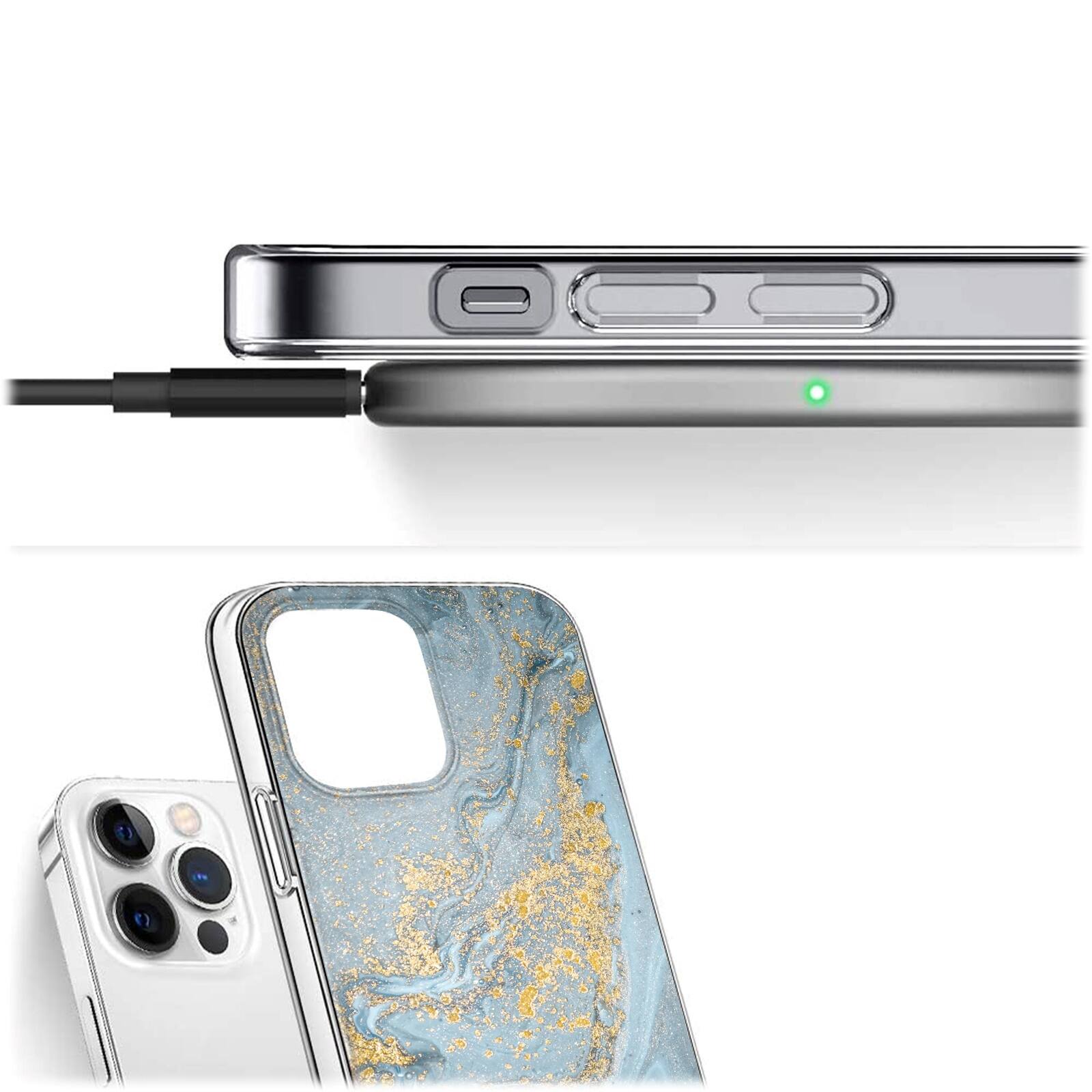 Alt View 12. SaharaCase - Marble Series Case for Apple iPhone 14 Pro - Blue Marble.