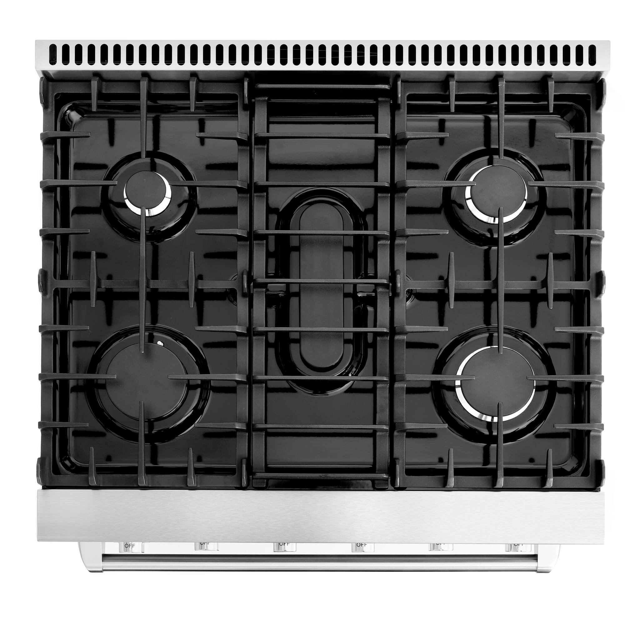 Alt View 6. COSMO - COS-EPGR304 30 in. Haven Collection 4.8 cu. ft. Gas Range with 5 Sealed Burners, Convection Oven, Knob LED Lights - Stainless Steel.