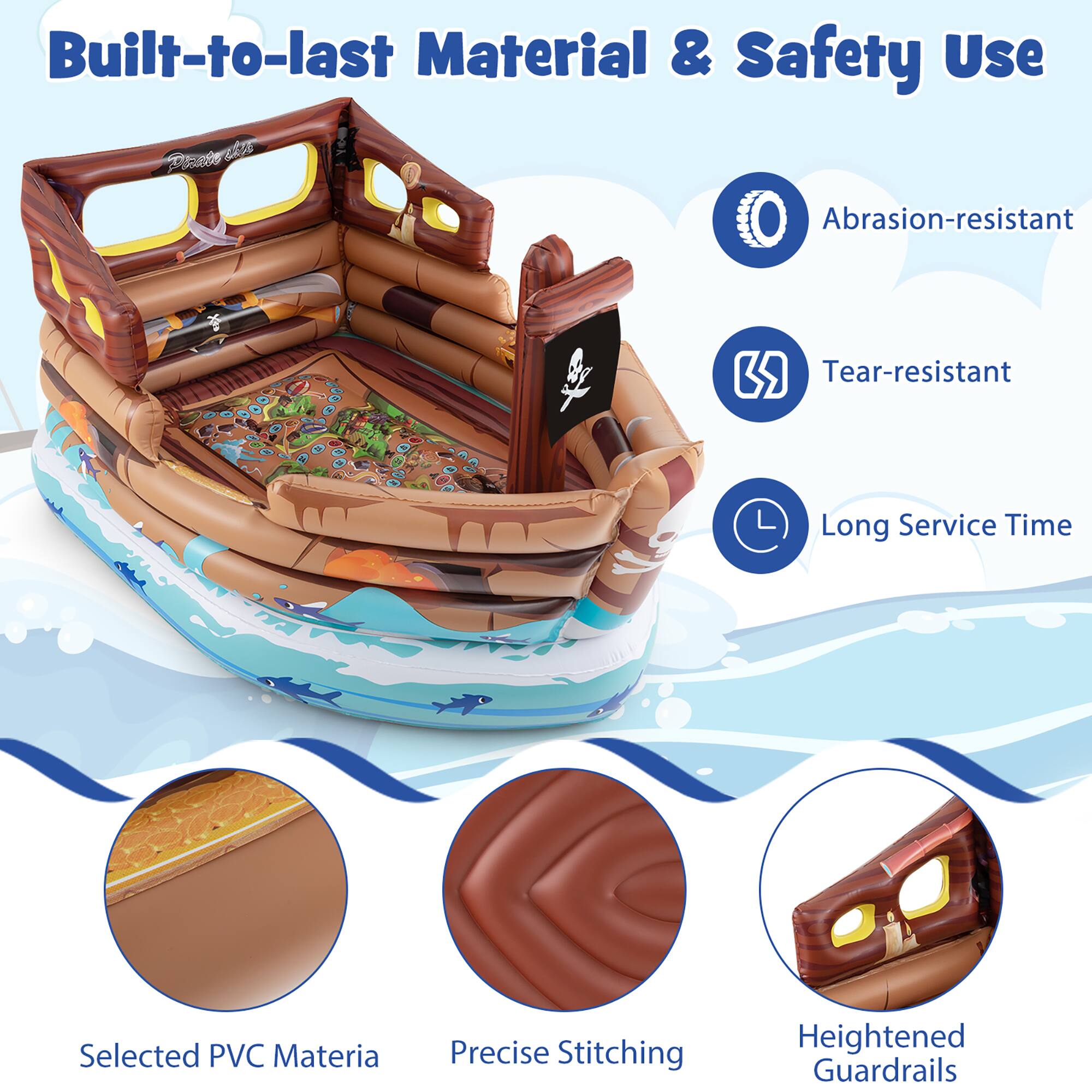 Built-to-last Material & Safety Use

- Abrasion-resistant
- Tear-resistant
- Long Service Time
- Selected PVC Material
- Precise Stitching
- Heightened Guardrails