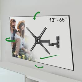 Barkan - 13-65" TV wall mount with Full motion, extension, swivel and tilt - Black