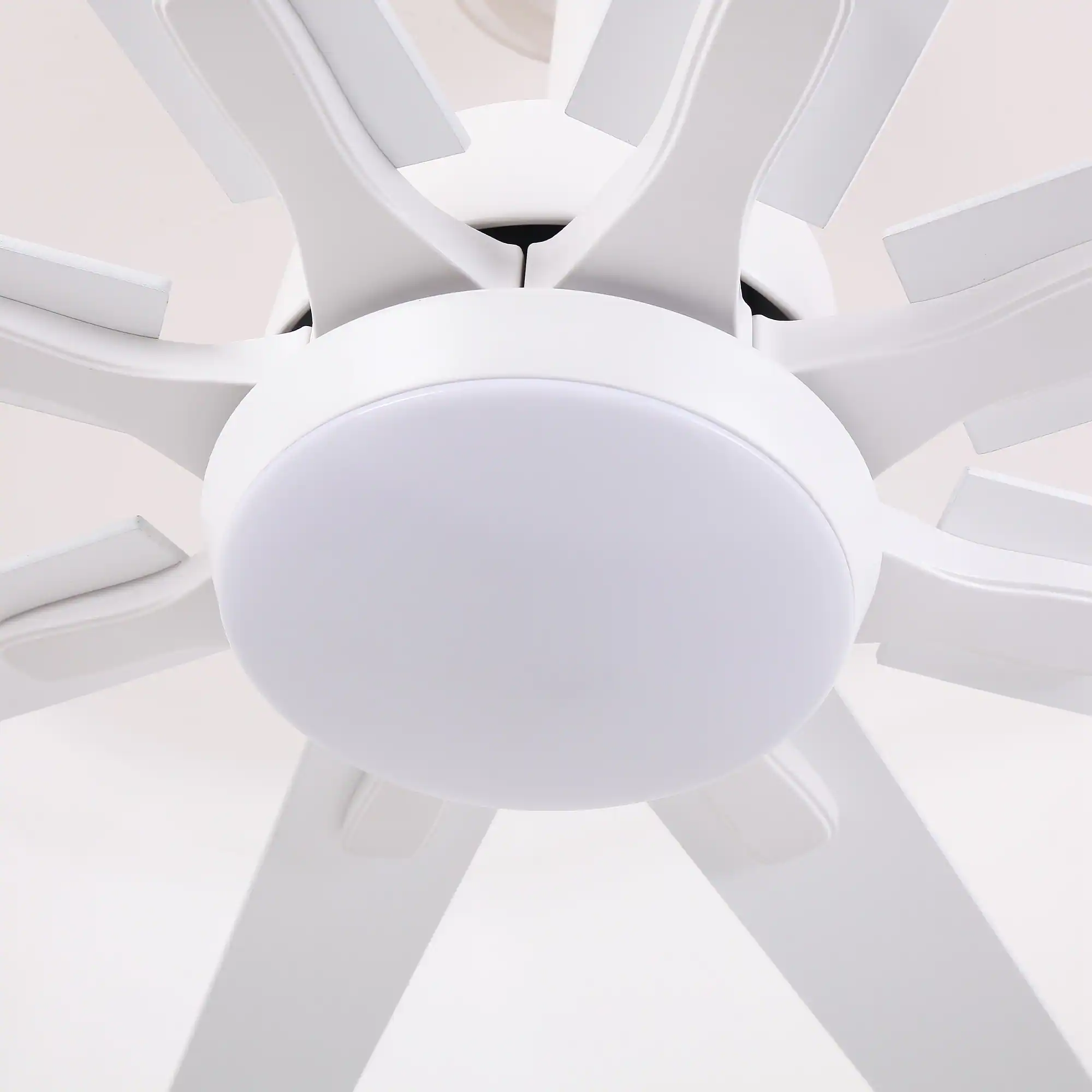 Alt View 10. Parrot Uncle - 65-Inch Modern Reversible Dimmable Large Ceiling Fan with Light and Remote - White.