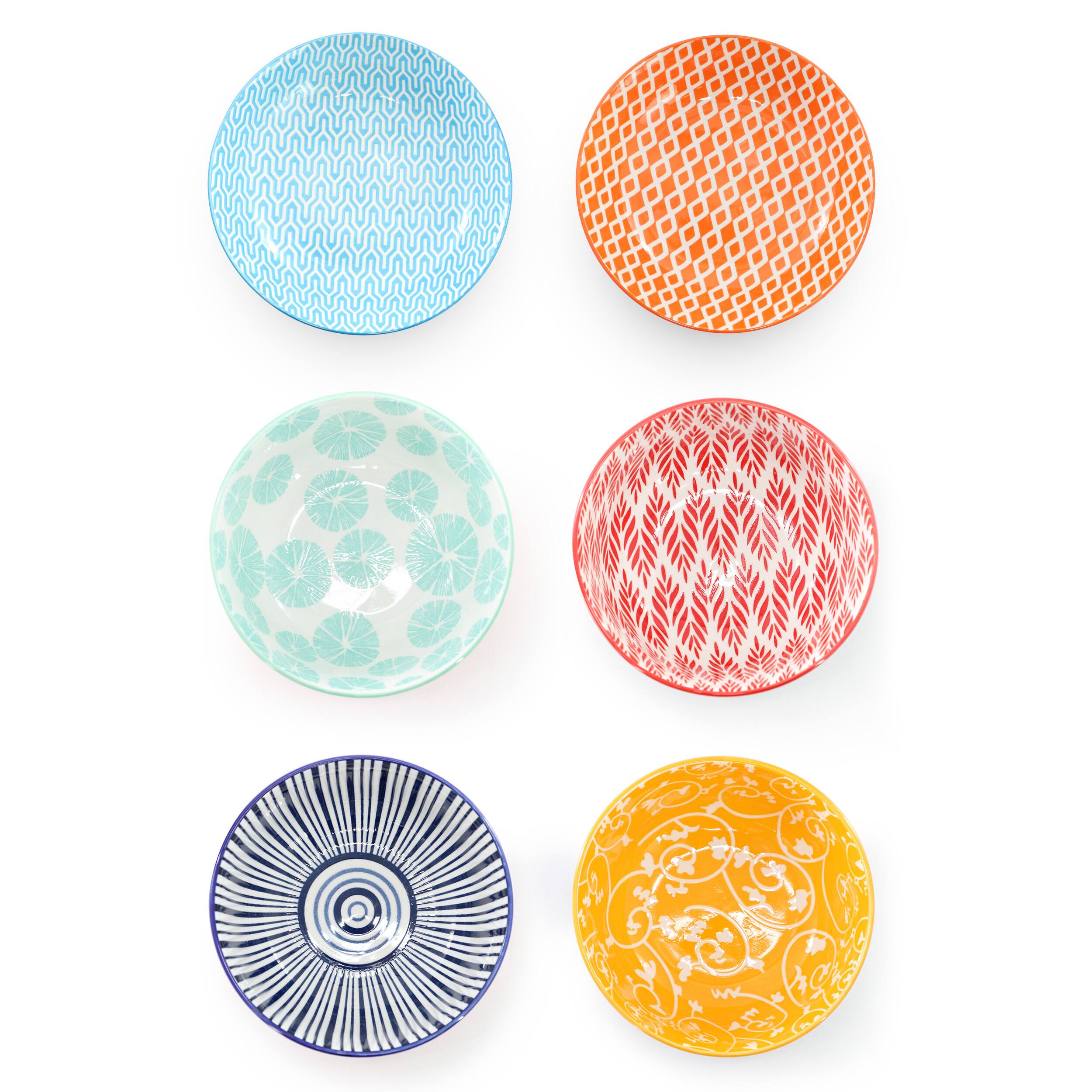 Alt View 1. Elama - Elama Giovanna 6 Piece Assorted Porcelain Bowl Set - Assorted Blue, Red, Yellow, Orange, Black.