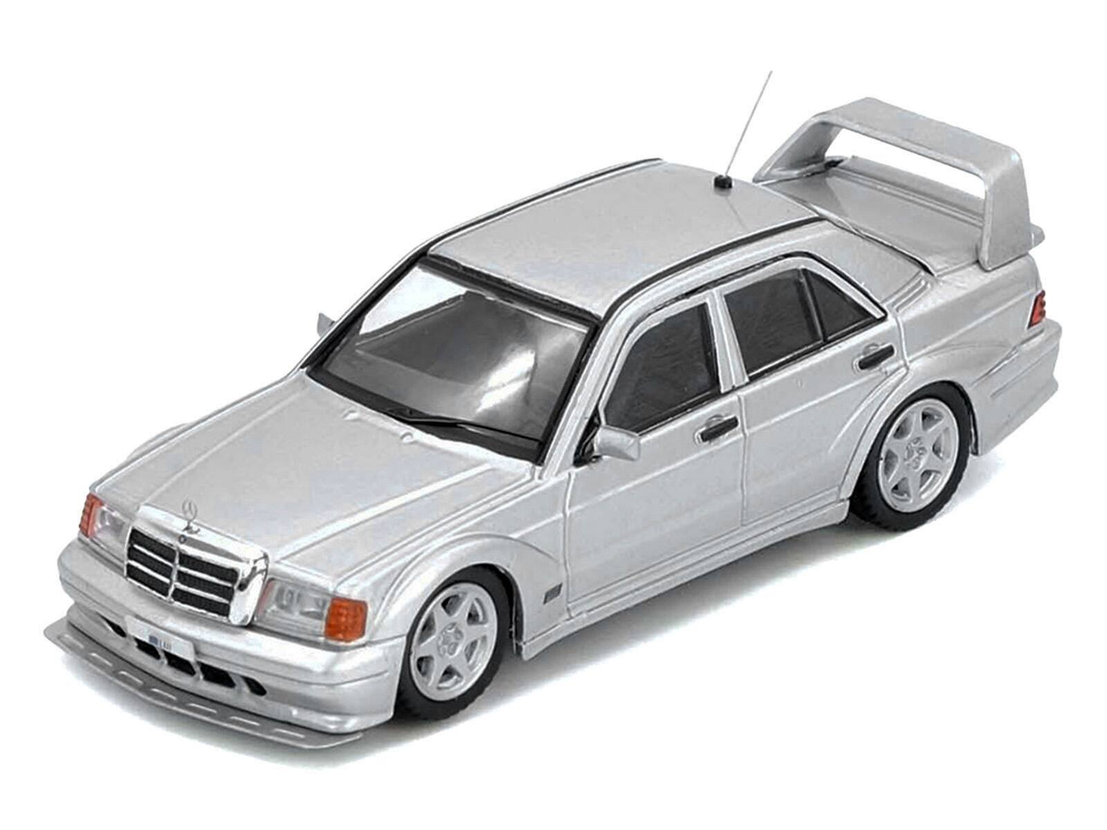 Alt View 1. Inno Models - Mercedes-Benz 190E 2.5-16 Evolution II Silver Metallic 1/64 Diecast Model Car by Inno Models.