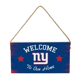Evergreen Enterprises - New York Giants 6" x 11" Welcome Home Wood Wall Sign with Rope Hanger - Multicolor