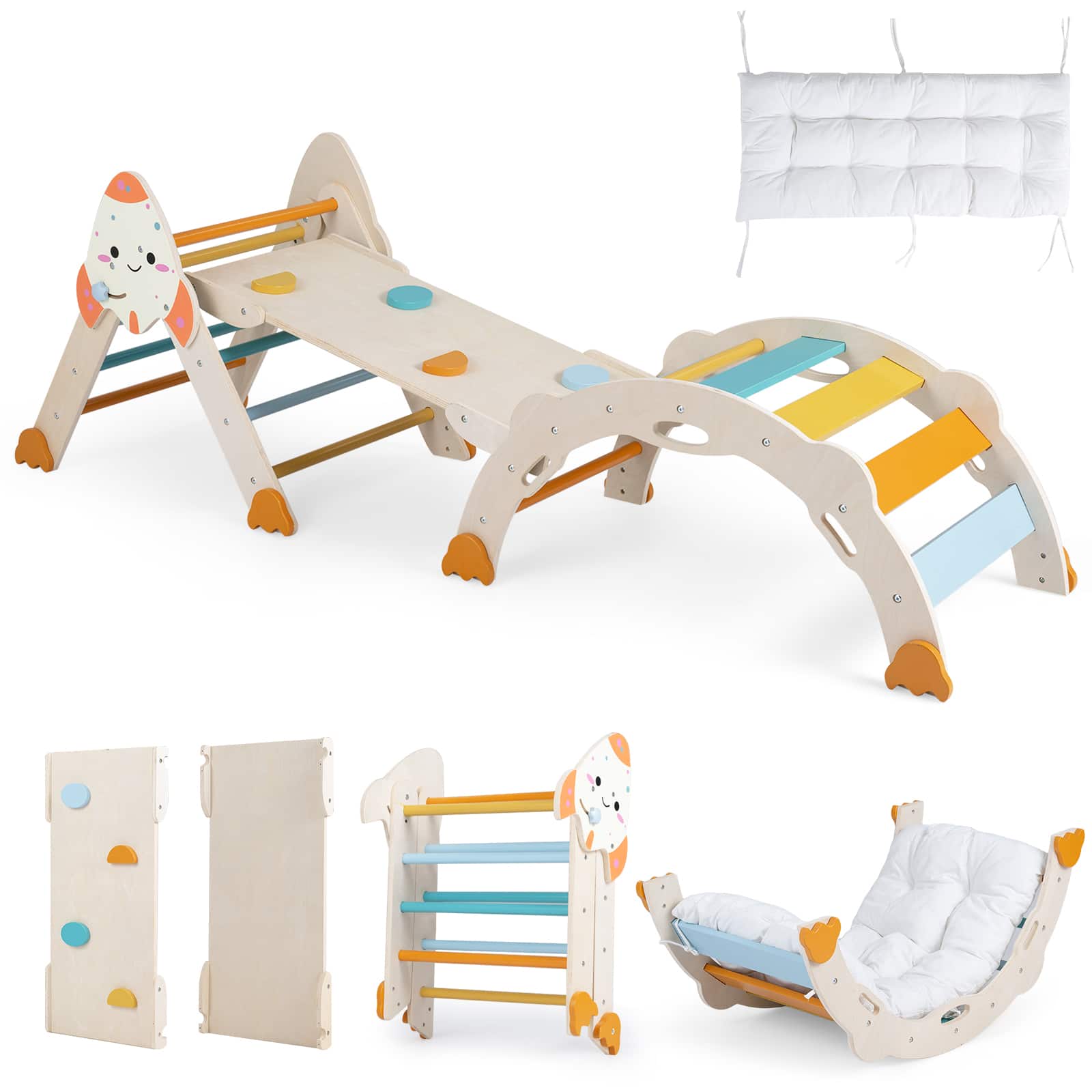 Costway - 8-in-1 Climbing Toys for Toddlers with Triangle Ladder, Convertible Ramp, Indoor - Macaron price history on PriceWatchPro