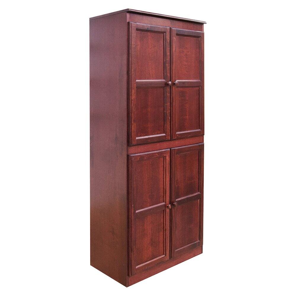 Angle. Concepts in Wood - Multi use Storage Cabinet 5 Shelves Cherry Finish - Red.