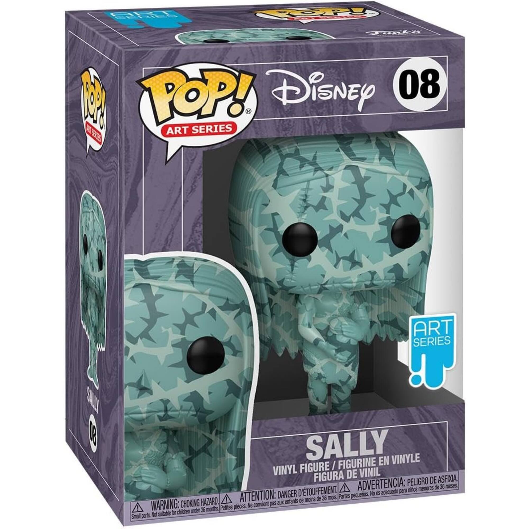 GR O L 1 POP! Disney 08 ART SERIES ART SERIES SALLTT 03 SALLY VINYLE / FIGURINE EN VINYL FIGURE VINIL FIGURA DE VINIL  
ADVERTENCIA: PELIGRO DE ASFIXIA ADVERTENCIA: DANGER ATTENTION: DANGER WARNING: CHOKING HAZARD.  
convient a A de 36 mois, Partes HAZARD. entants de mons under 36 months Prttes pieces Nd sutabie chidren Smal pars  
WARNING: CHOKING HAZARD. Small parts. Not suitable for children under 36 months.  
Pequenas piezas. No es adecuado para menores de 36 meses.  
Petites pieces. Ne convient pas aux enfants de moins de 36 mois.