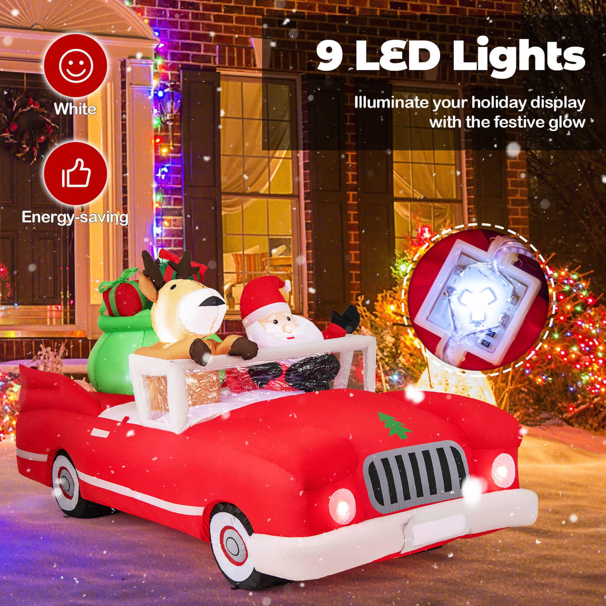 White 9 LED Lights Illuminate your holiday display with the festive glow. Energy-saving.