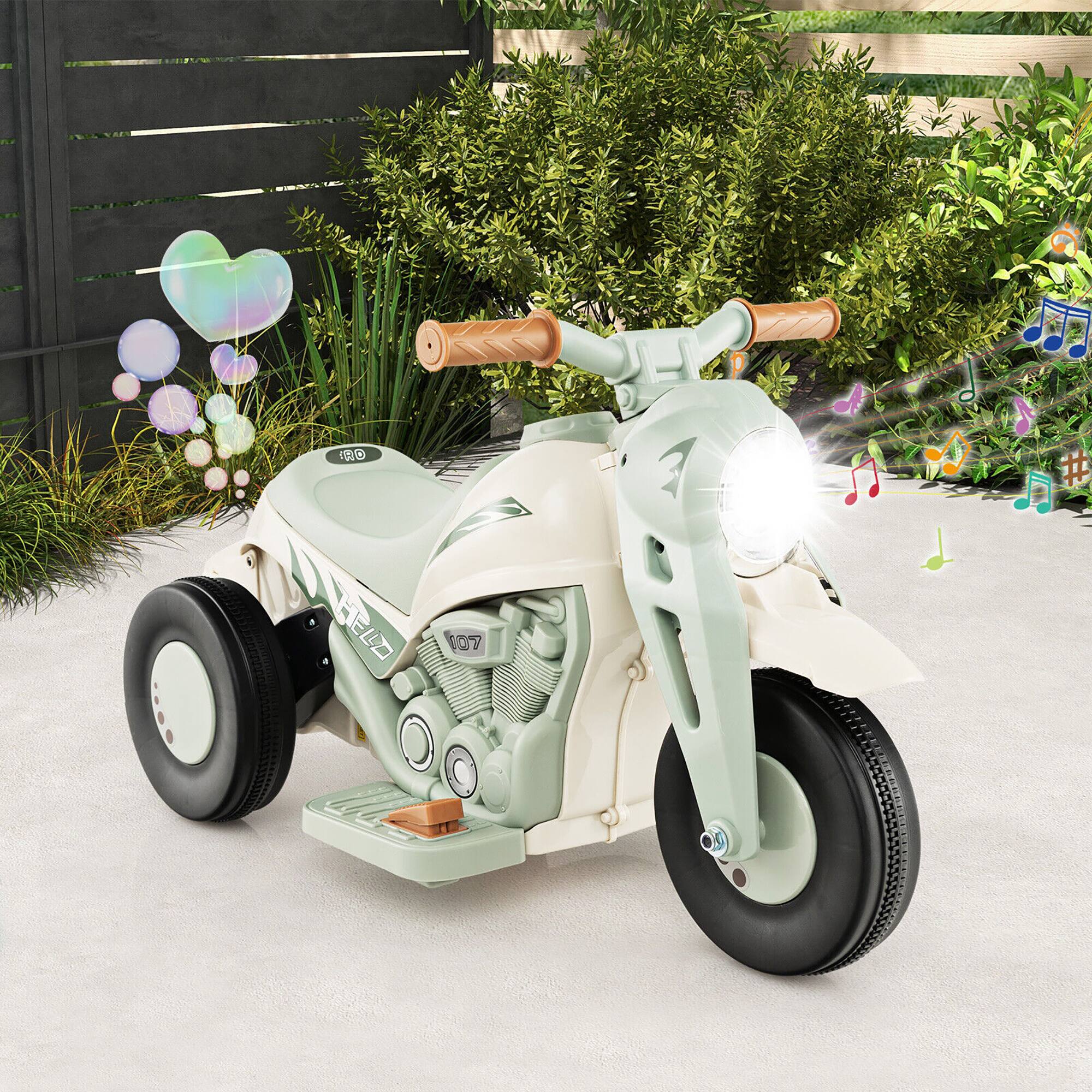 Alt View 3. Gymax - Gymax 6V Kids Bubble Car Electric Ride on Motorcycle w/ Music Button & LED Headlight Beige - Beige.