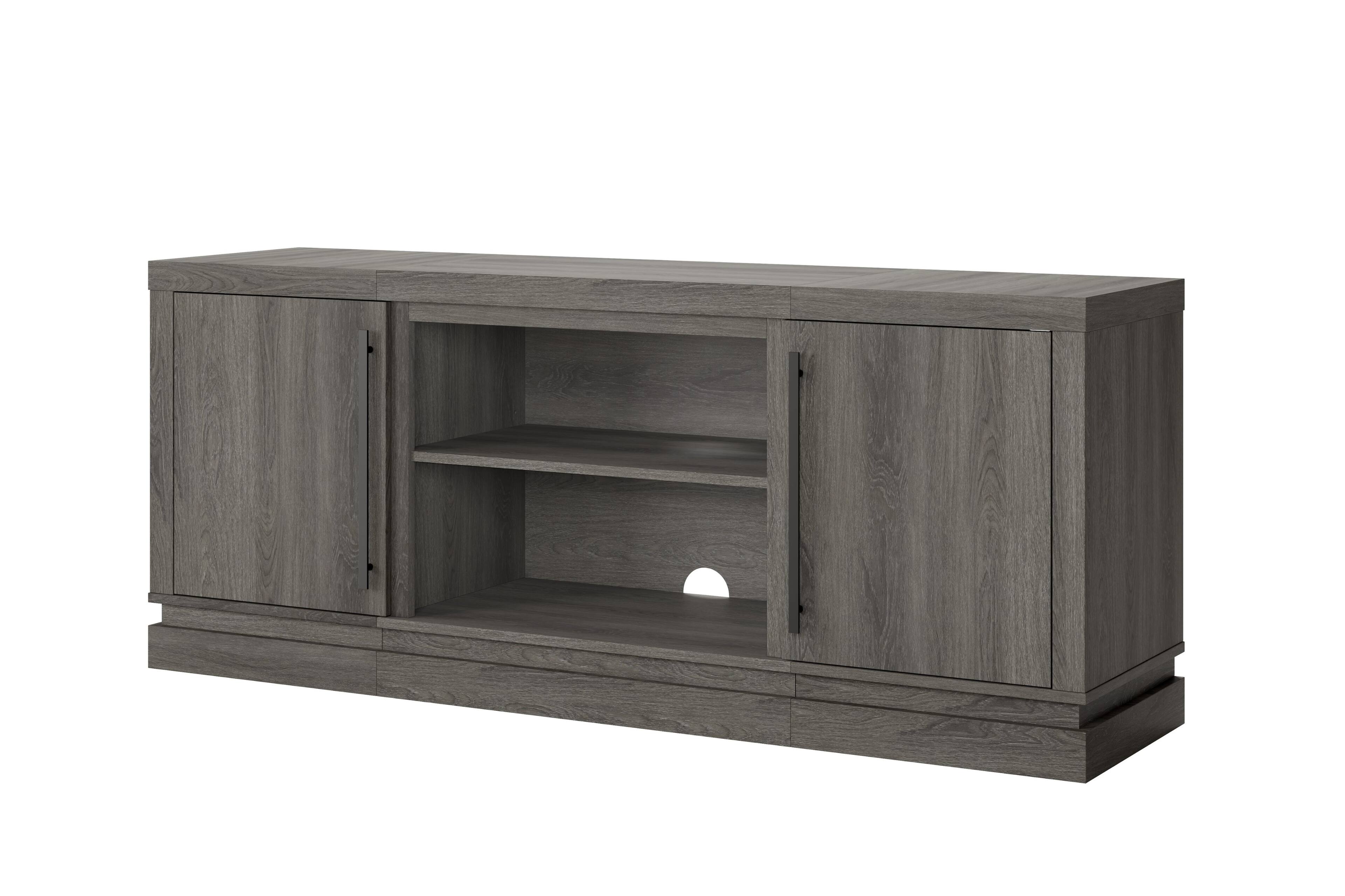 Angle. Whalen Furniture - Thannon 60" TV Console - Medium Ash Gray.
