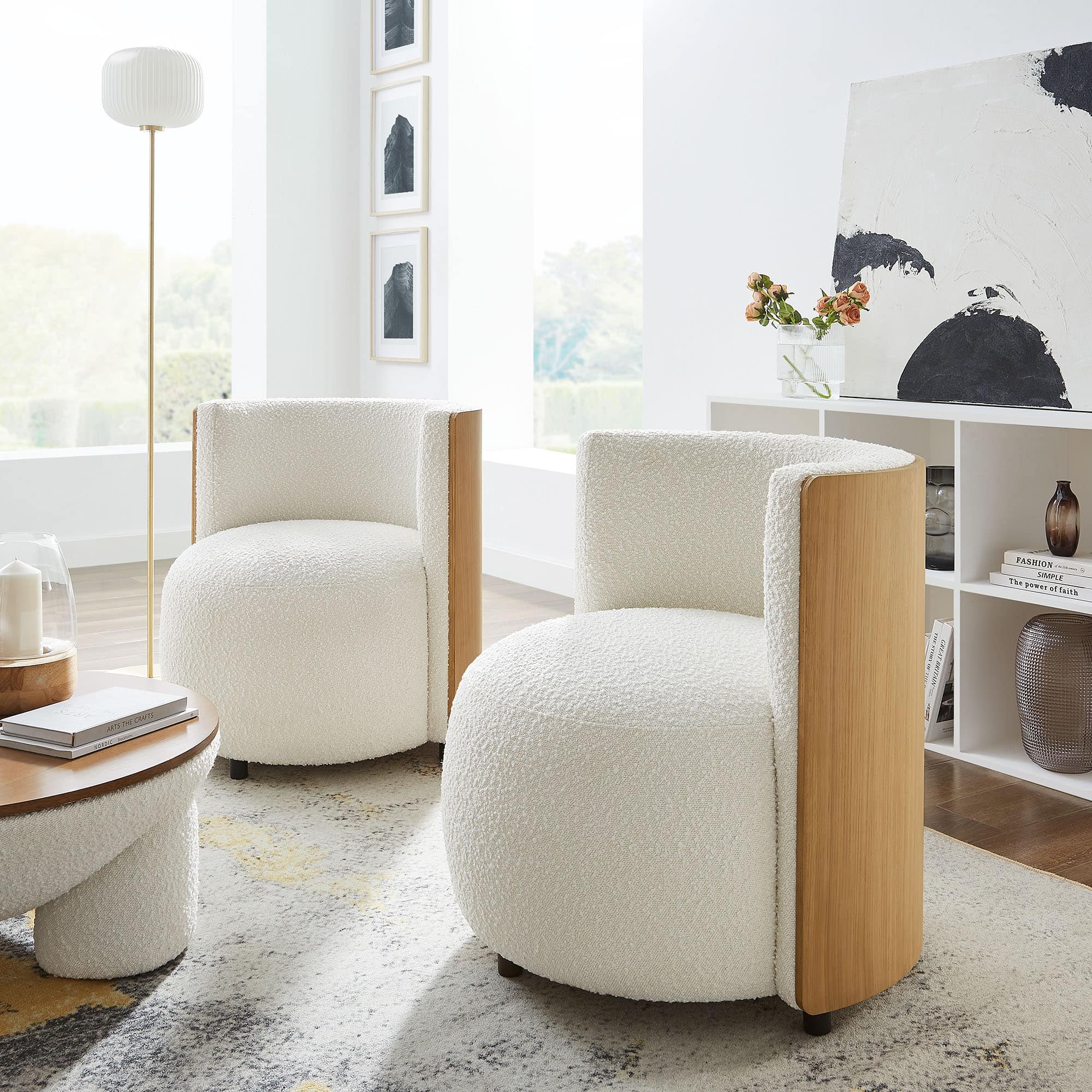 Solis Boucle Accent Chair by Modway - Natural Ivory