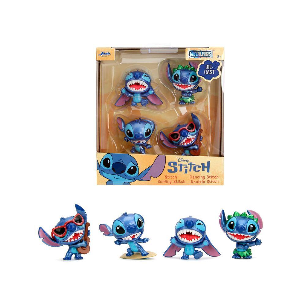 Set of 4 Diecast Figures "Disney's Stitch" "Metalfigs" Series Diecast Models by Jada - Multicolor