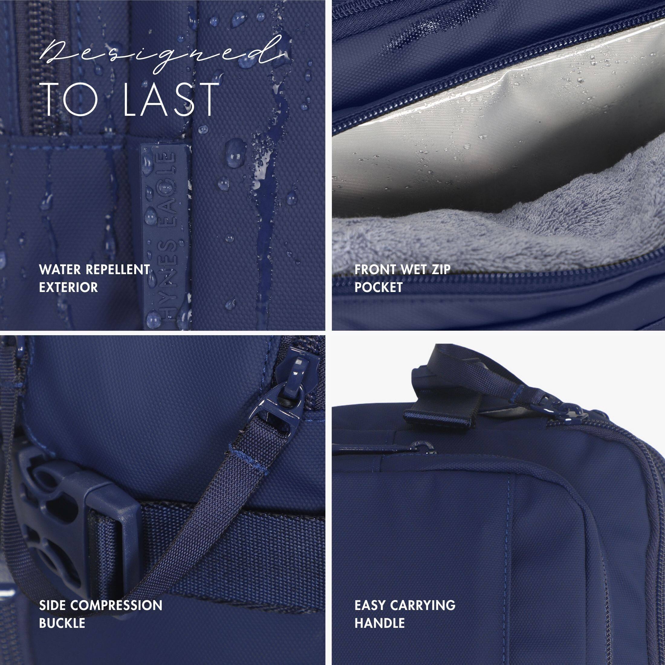Designed to Last Eagle Water Repellent Exterior Front Wet Zip Pocket Side Compression Buckle Easy Carrying Handle