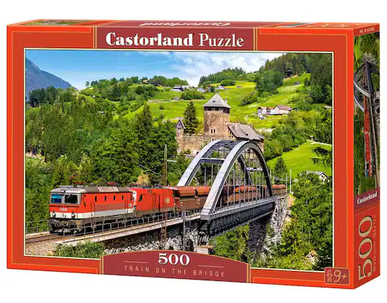 Castorland Puzzle, 500, Train on the Bridge, Castorland, 18,5, 500, No. B-52462, 9+