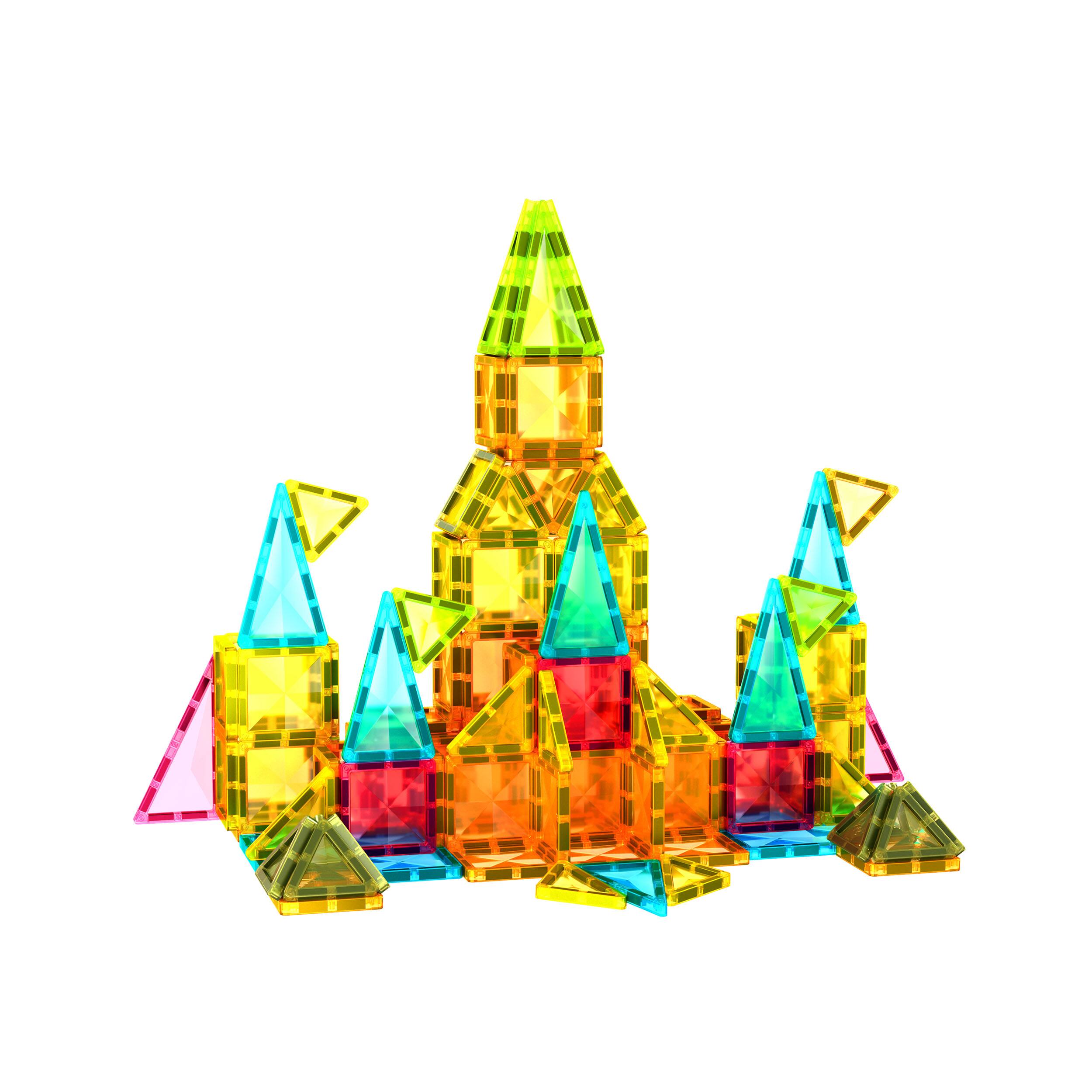Alt View 6. PicassoTiles - PICASSO-TILES Magnetic Tiles For Kids, Travel Size 24PCS Construction STEM Building Blocks Educational Toy.