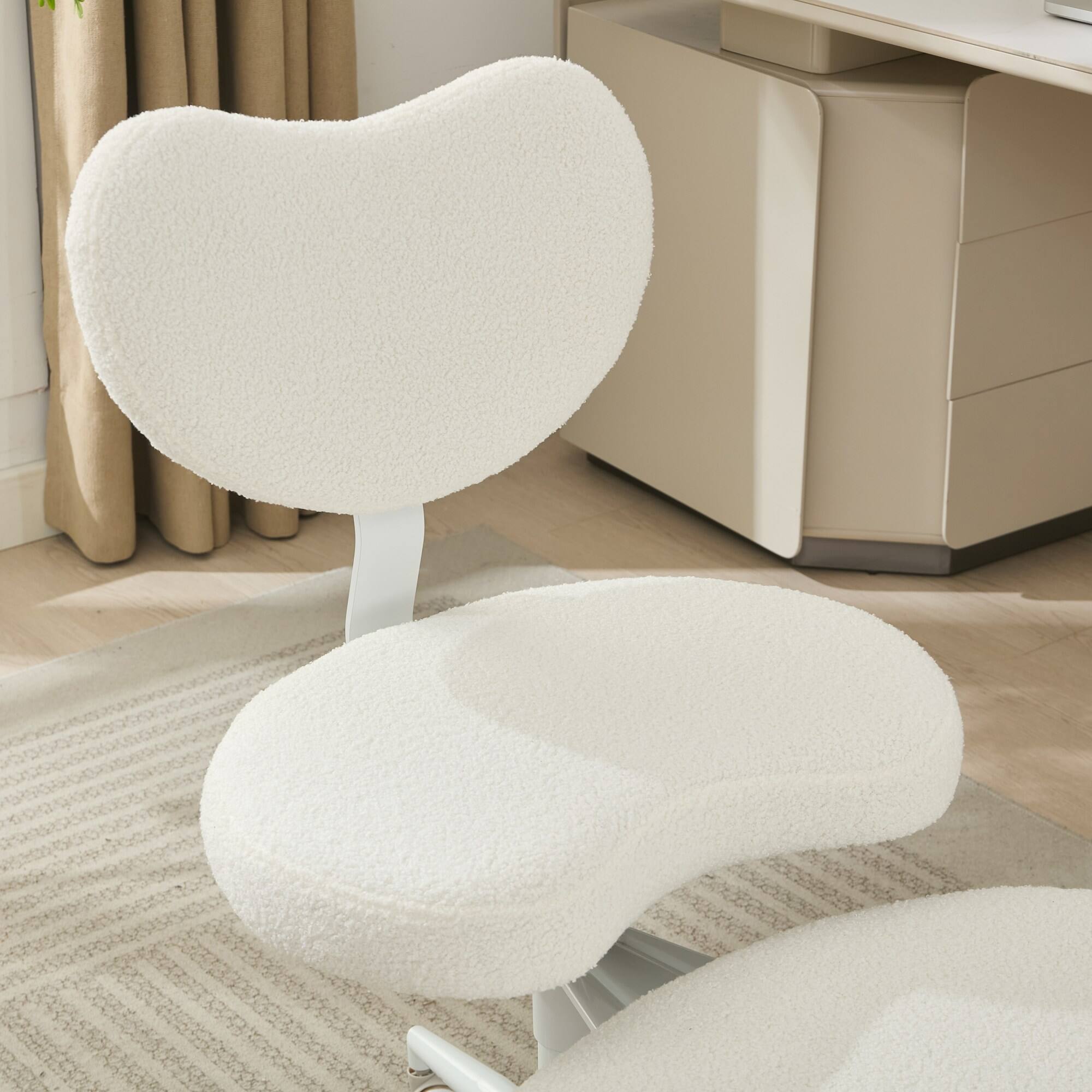 Alt View 8. GOODSILO - Meditation Chair with Wheels & Lumbar Support | Cross Legged Desk Chair for Fidgety Sitters | Adjustable Stool - Ivory.
