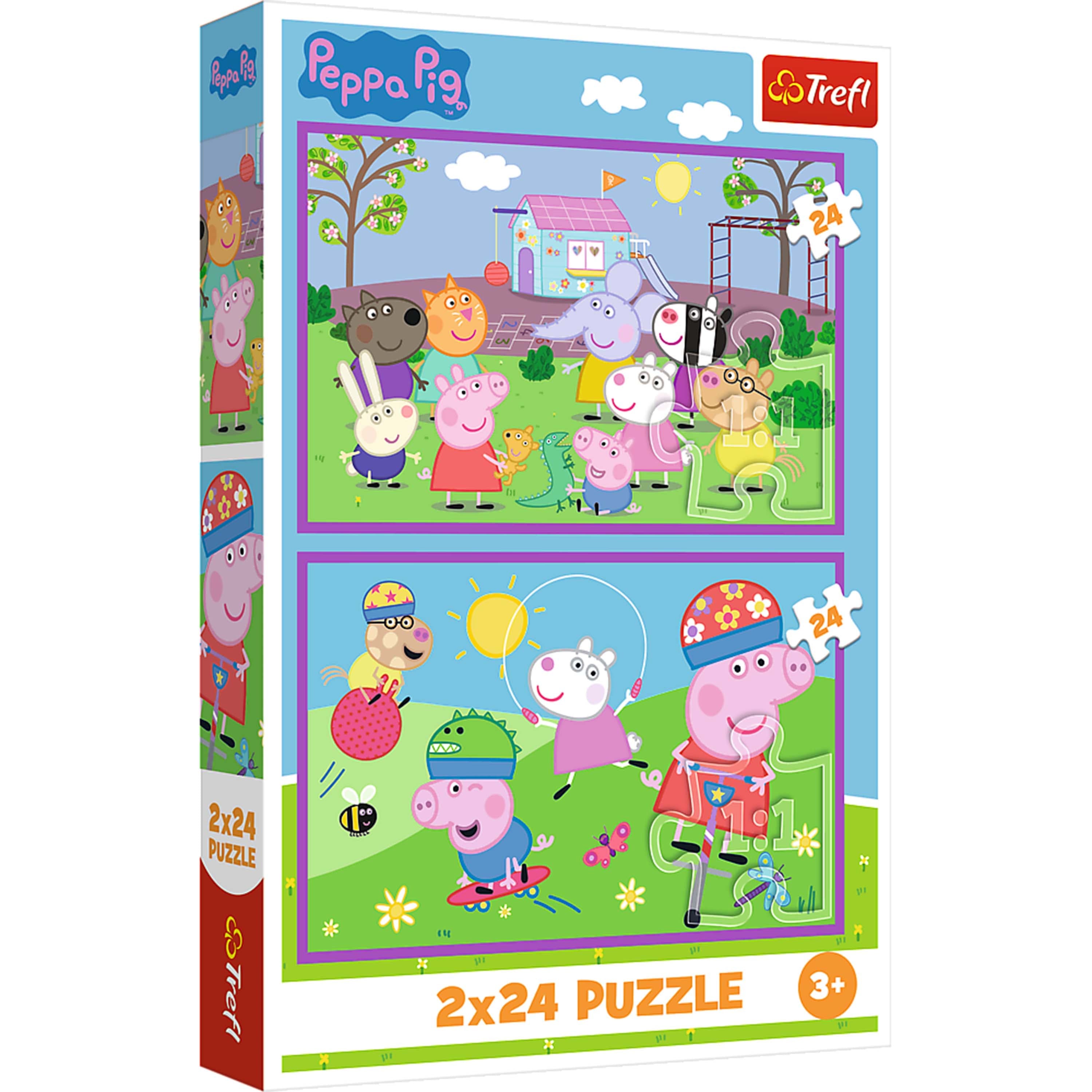 Trefl - Kids Peppa on the Playground 2x24 Piece Jigsaw Puzzle