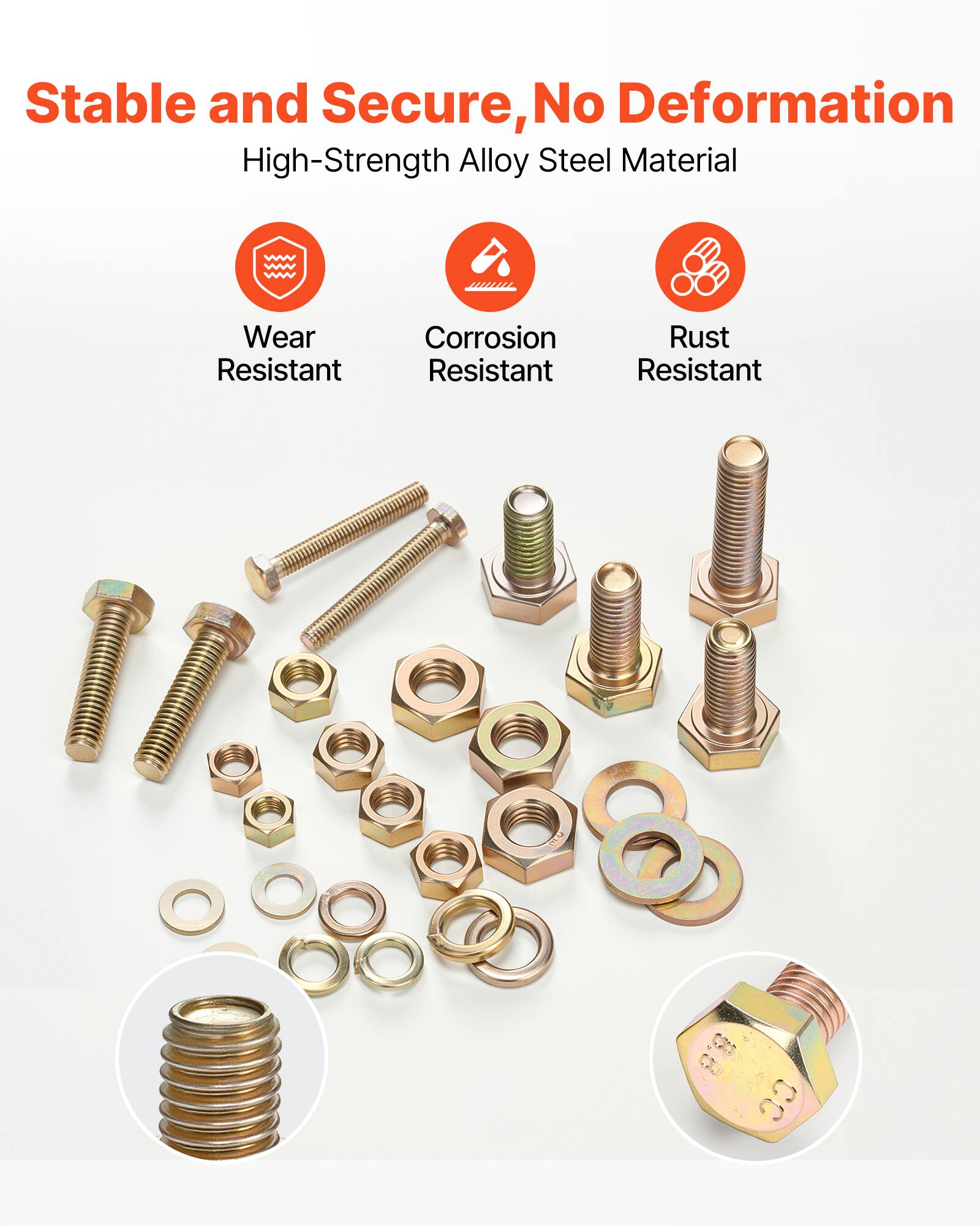 Stable and Secure, No Deformation  
High-Strength Alloy Steel Material  

- Wear Resistant  
- Corrosion Resistant  
- Rust Resistant