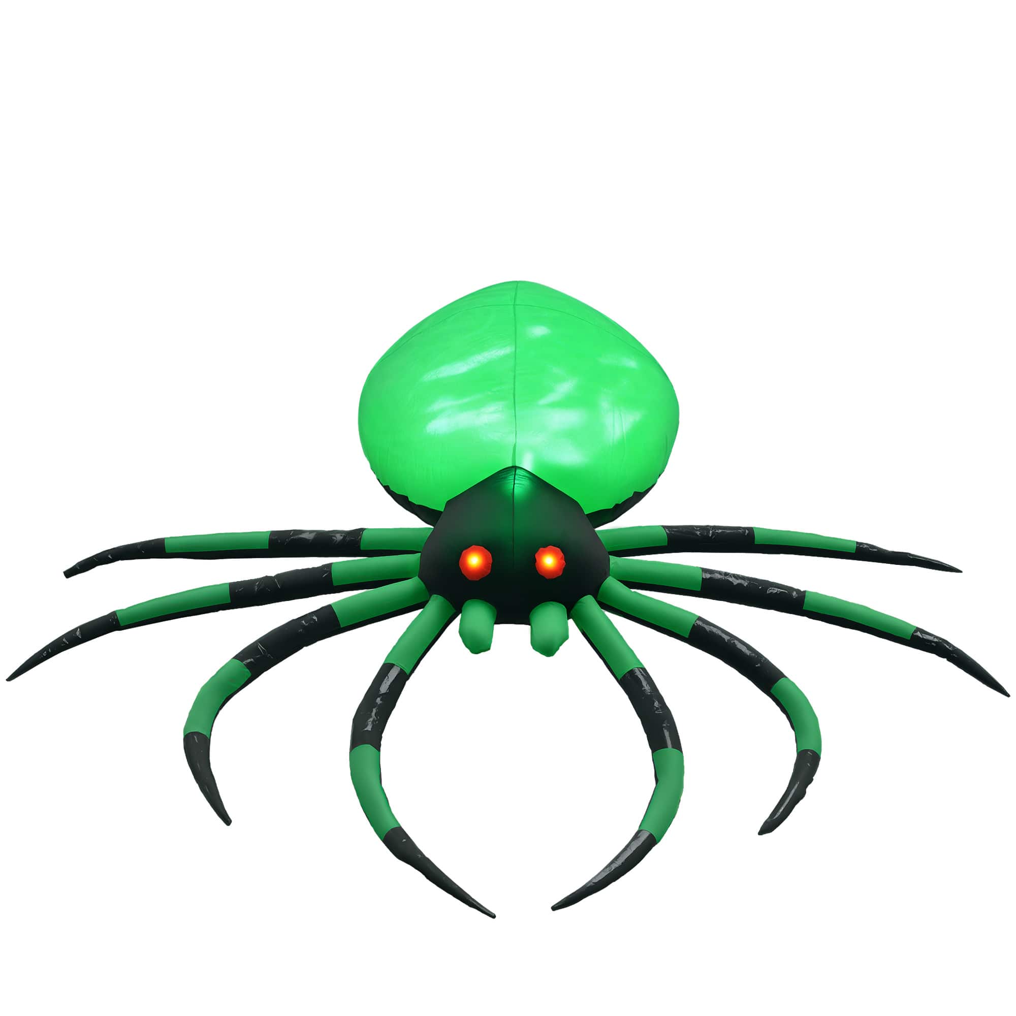 Front. Homcom - 6' Halloween Inflatable Outdoor Decoration Spider, Blow Up LED Yard Decor for Garden, Lawn, Party, Holiday, Waterproof - Green.