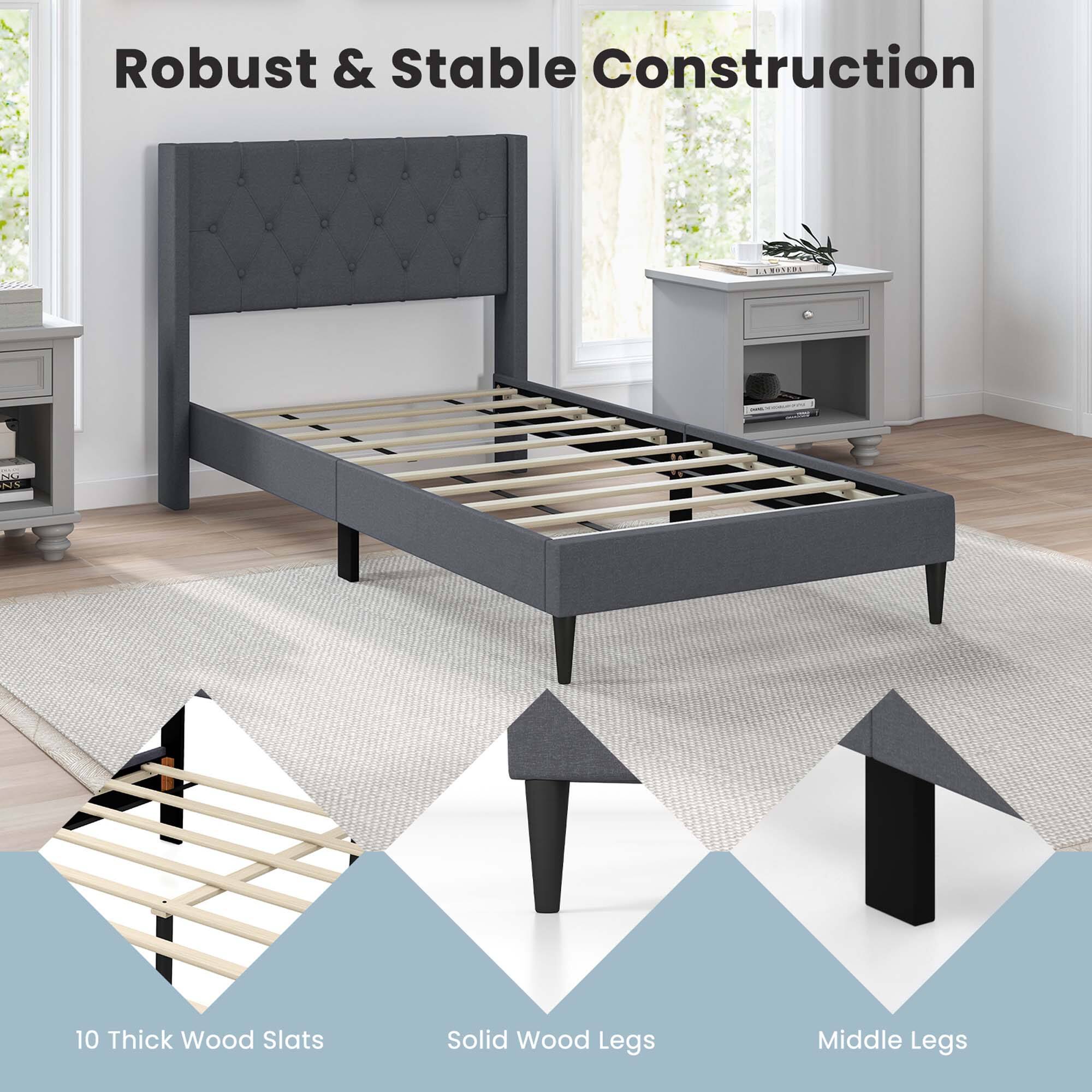 Robust & Stable Construction

10 Thick Wood Slats

Solid Wood Legs

Middle Legs