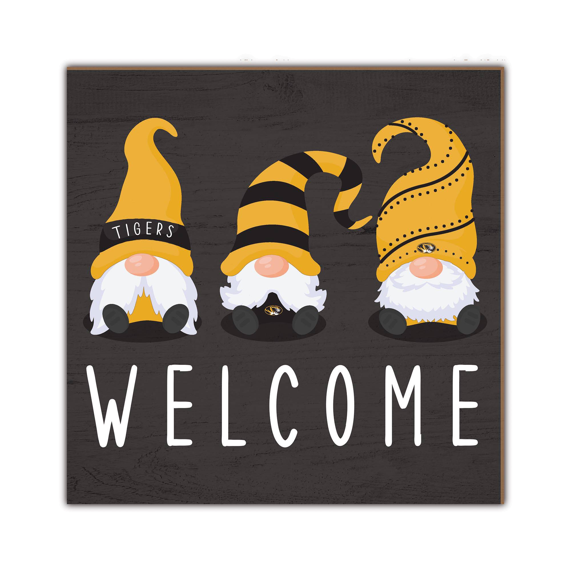 Missouri Tigers 10'' x 10'' Welcome Gnomes Sign