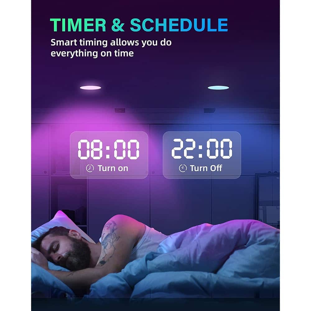 Schertz - Ultra-Thin LED Recessed Lighting 9W 850LM Smart Downlight with Junction Box, Compatible with Alexa & Google Assistant, E