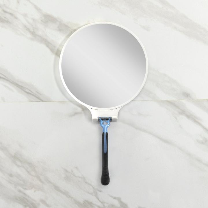 Alt View 4. Zadro - Fogless Wall Mounted Shaving Mirror with 2X Magnification & Razor Holder - White.