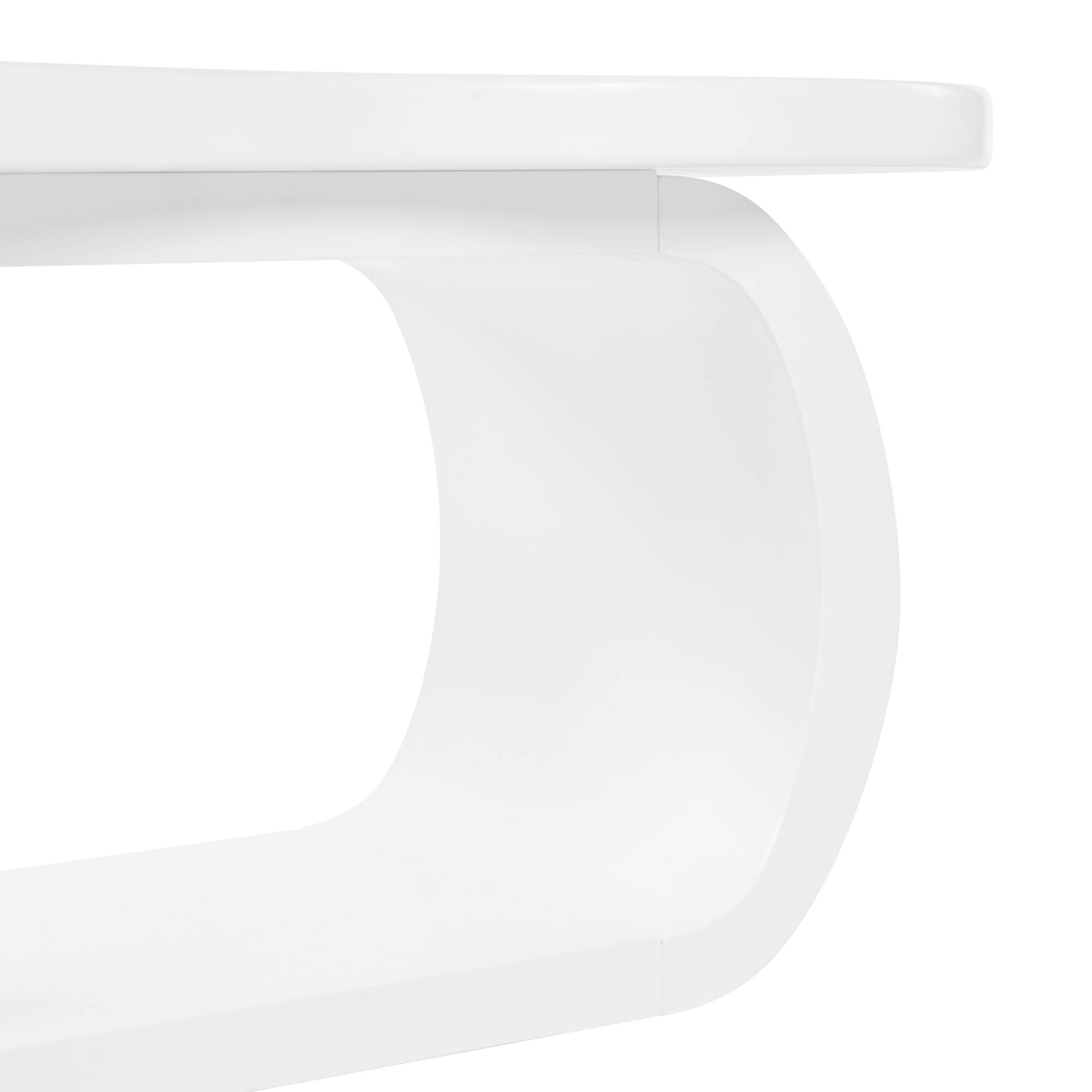 Alt View 8. GOODSILO - Modern Cloud-Shaped Coffee Table with Curved Legs and Rounded Edges for Living Room or Apartment - White.