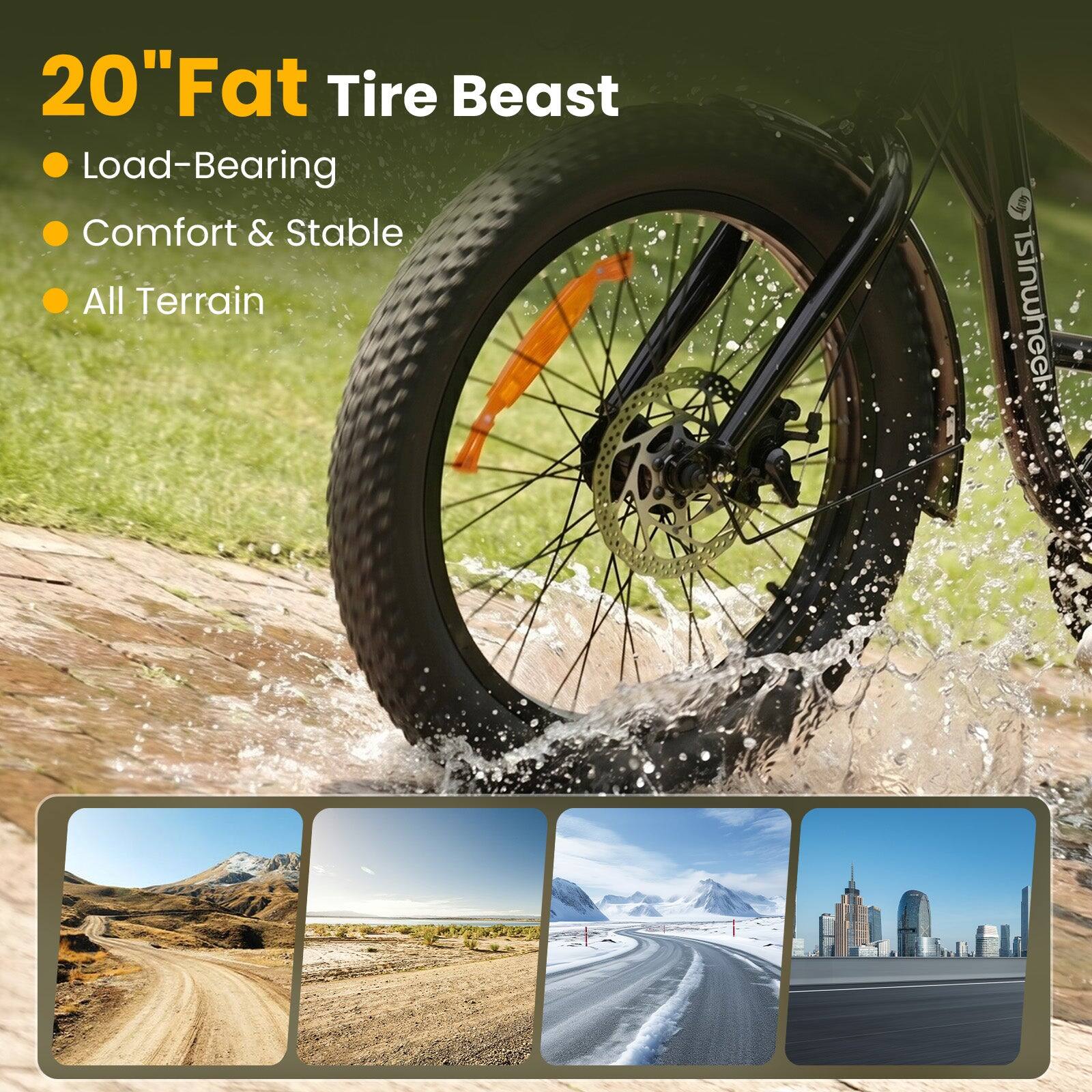 20" Fat Tire Beast  
- Load-Bearing  
- Comfort & Stable  
- All Terrain