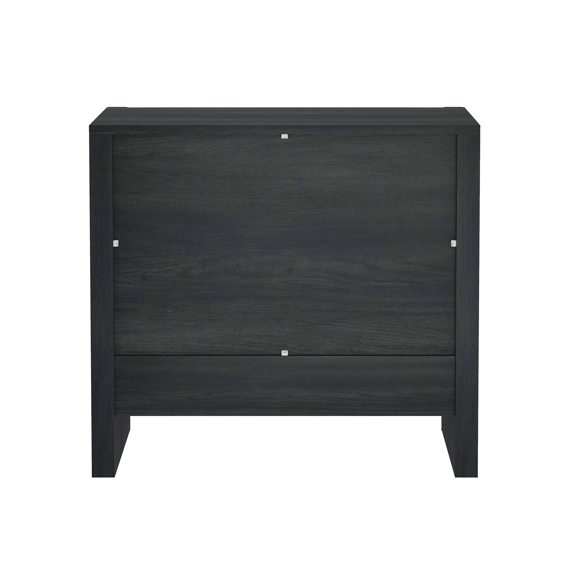 Alt View 4. Manhattan Comfort - Linda Modern 24" Nightstand - Charcoal Gray.