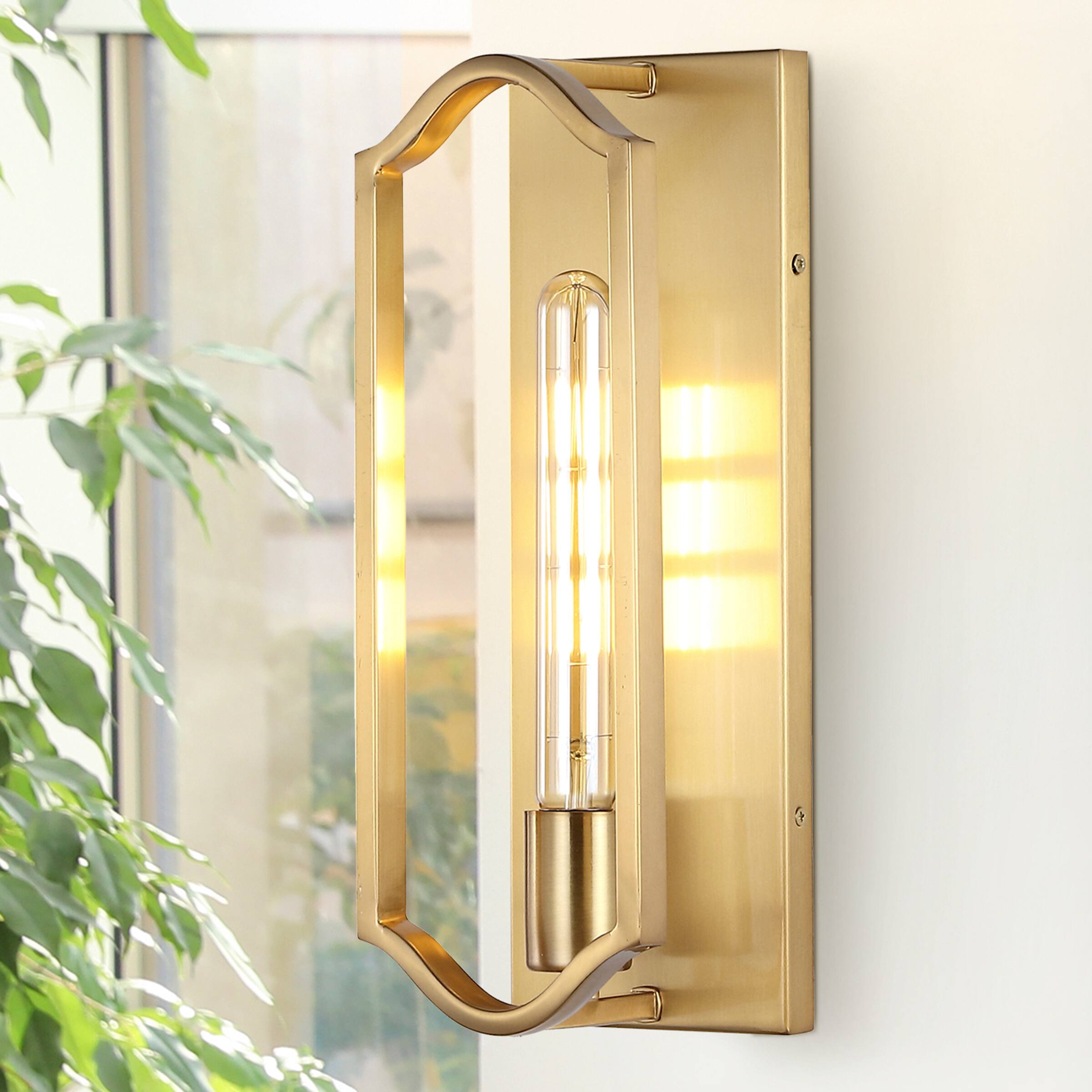 Alt View 8. Jonathan Y - Chloe 4.75" 1-Light Modern Bohemian Iron LED Sconce, Brass Gold - Brass Gold.