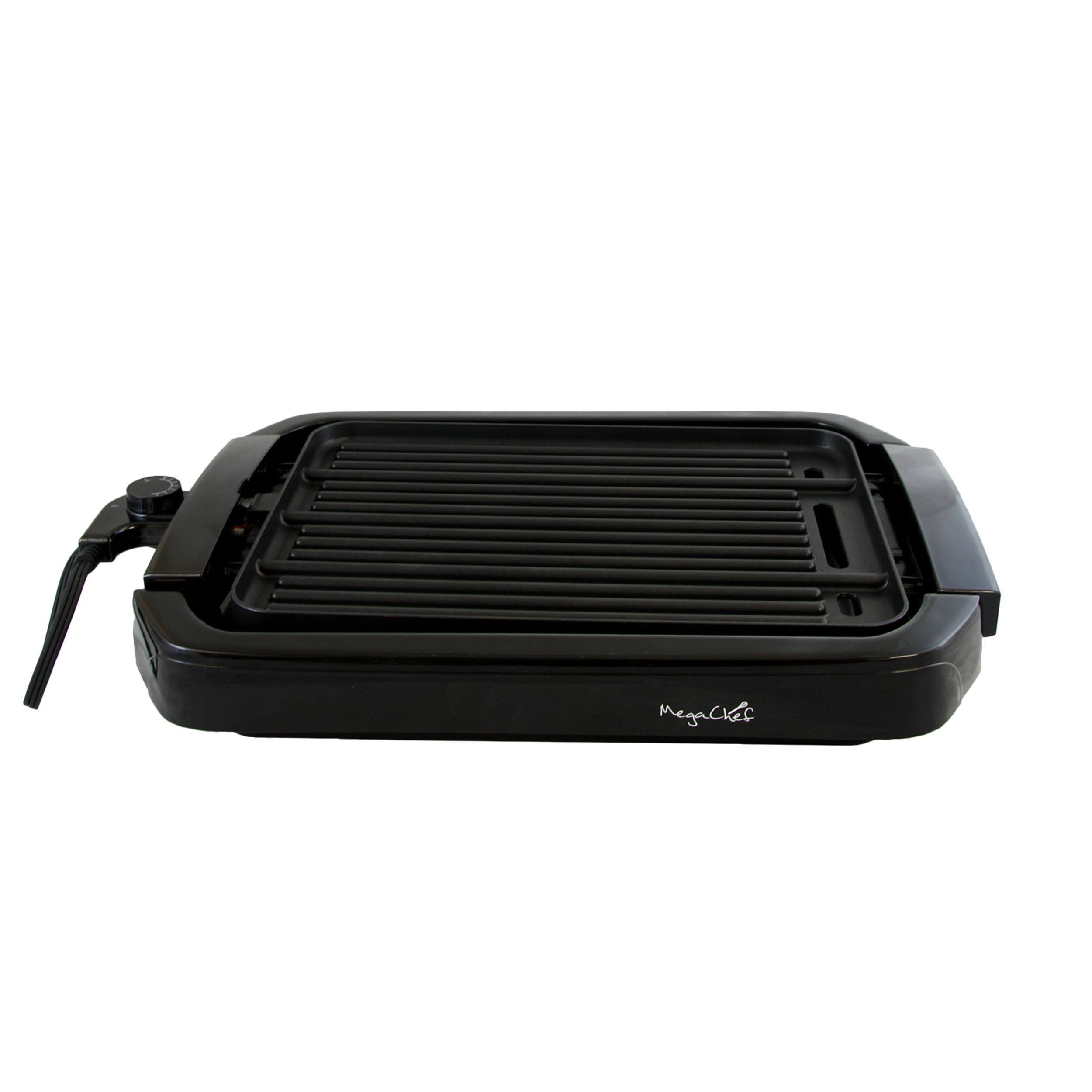 Alt View 4. MegaChef - MegaChef Dual Surface Reversible Indoor Grill and Griddle - Black.