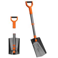 Front. AstroAI - Snow Shovel Brush & 39" Folding Ice Scraper for car windshields and outdoor use - Orange.
