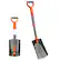 Front. AstroAI - Snow Shovel Brush & 39" Folding Ice Scraper for car windshields and outdoor use - Orange.