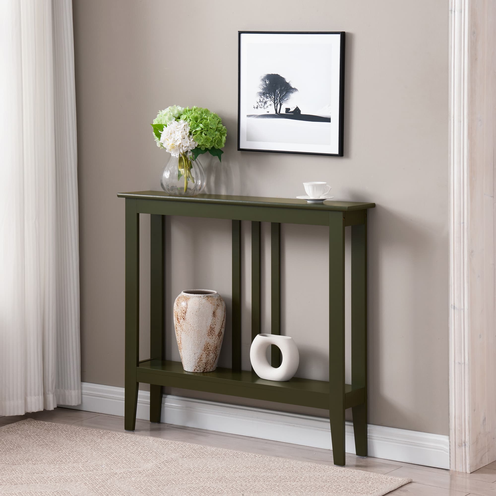 Kings Brand Furniture - Entryway Table - Narrow Console Table - Console Table with Storage - Charcoal